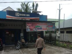 Patroli Siang Polsek Labuapi Cegah Gangguan Kamtibmas, Sambangi Bank BRI di Desa Bagik Polak