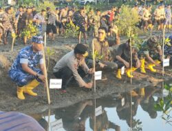 Penanaman Mangrove Nasional Kapolda NTB Bersama Danrem dan Pemerintah Menuju Sekotong