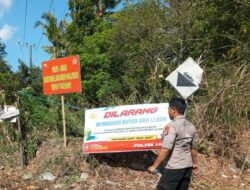 Polsek Lembar Komitmen Lindungi Lingkungan, Gencar Lakukan Himbauan Karhutla di Simpang Tiga Gerepek