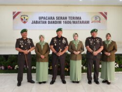 Seremoni Lepas Sambut Dandim 1606 Mataram: Kolonel Arm Arif Rahman Melepaskan Jabatan kepada Letkol Arm Muh. Saifudin Khoiruzzamani
