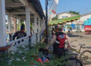 Patroli Bersepeda oleh Polsek Lembar di Pelabuhan ASDP Lembar