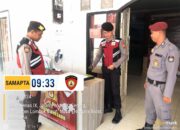 Polisi Patroli dan Sterilisasi Kantor KPU Lombok Barat Jelang Pemilu 2024