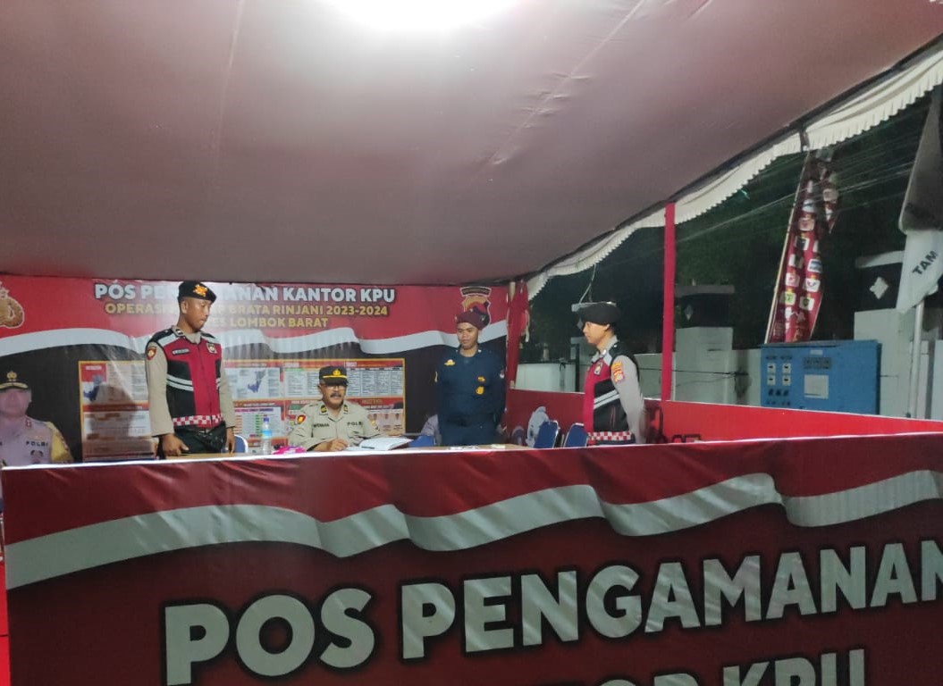 Polres Lombok Barat Perkuat Pengamanan Kantor KPU Menjelang Pemilu 2024