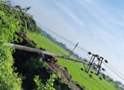 7 Tiang Listrik Bertumbangan di Gerung, Posek Gerung Amankan Lokasi