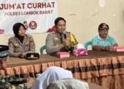 Kapolres Lombok Barat, AKBP Bagus Nyoman Gede Junaedi, SH, S.I.K, M.A.P., menggelar program Jumat Curhat di Aula Kantor Desa Rumak