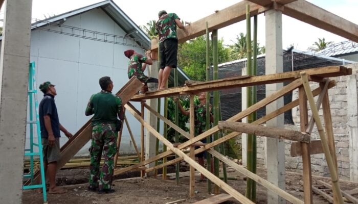 Progres Pembangunan 14 Unit Rumah Layak Huni Program TMMD ke-119 Kodim 1606 Mataram Capai 30%