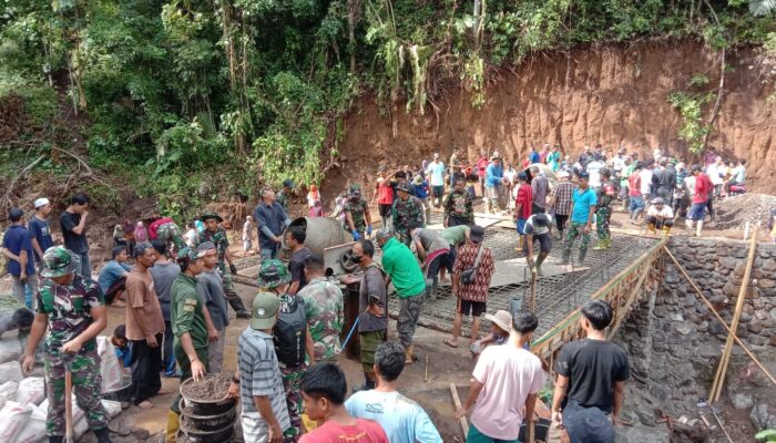 Proyek Utama Jembatan, Pra TMMD ke-119 Kodim 1606 Mataram Mulai Tahap Pengecoran