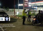 Satgas Kamseltibcarlantas Polres Lombok Barat Patroli Malam di Kantor KPU dan Jalan Bypass BIL