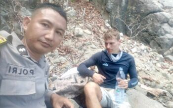 Dramatis! Polsek Sekotong Selamatkan Turis Belanda yang Terjebak di Bukit Meang