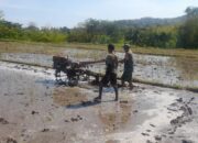 TNI Bersama Petani Kleang, Optimalkan Pembajakan Sawah Demi Ketahanan Pangan